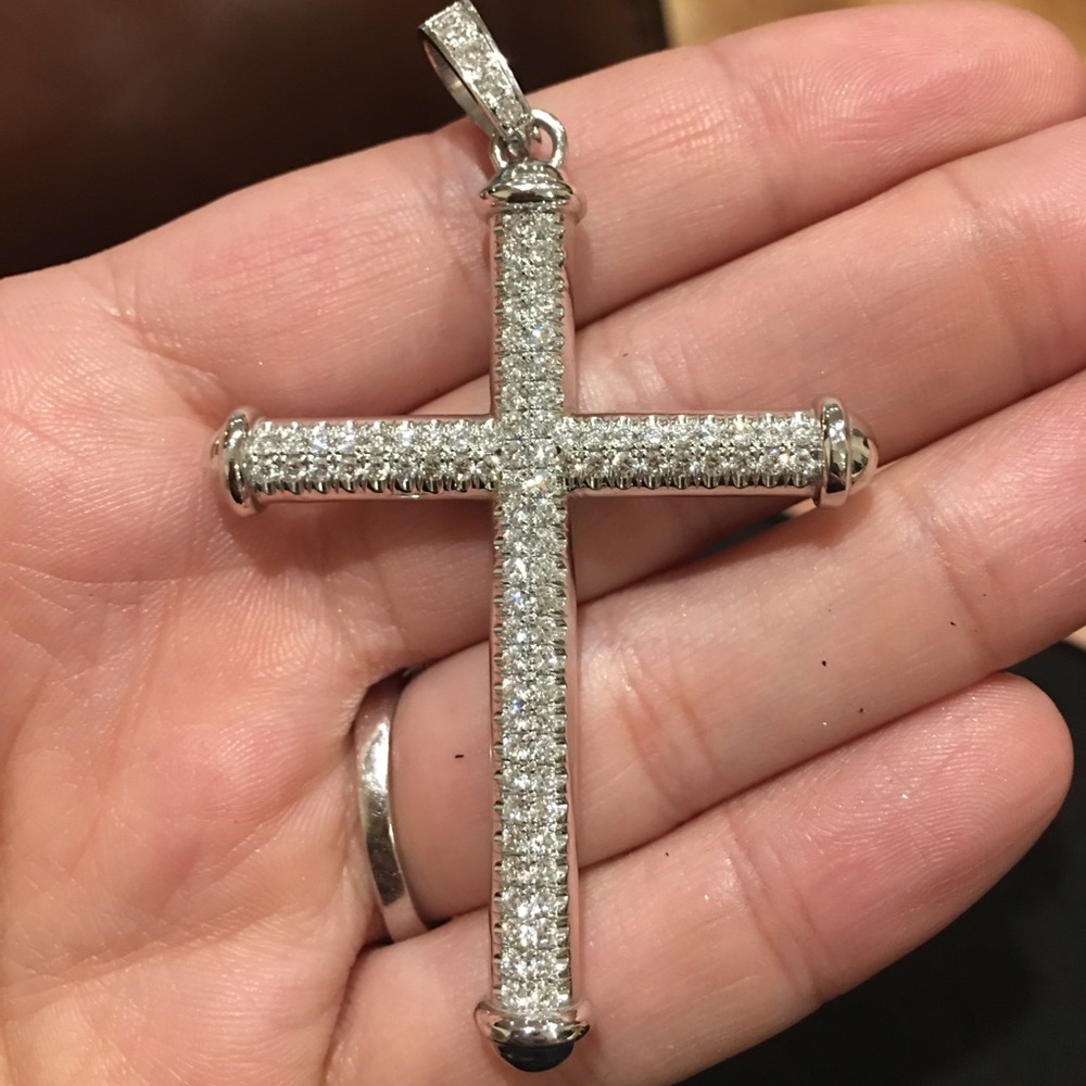 Gold cross with diamonds